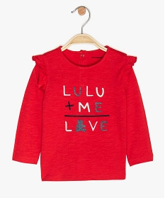 tee-shirt bebe fille a manches longues – lulu castagnette rouge tee-shirts manches longuesA183801_1