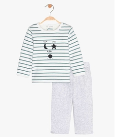 pyjama bebe 2 pieces avec haut raye et bas uni multicoloreA186401_1