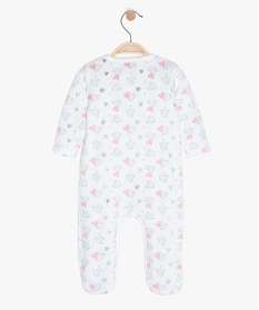 pyjama bebe fille en velours avec nœuds et paillettes blanc pyjamas veloursA186801_2