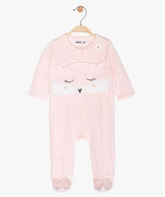 GEMO Pyjama bébé fille en velours à motif renard Rose
