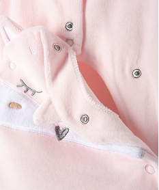 pyjama bebe fille en velours a motif renard rose pyjamas veloursA186901_4