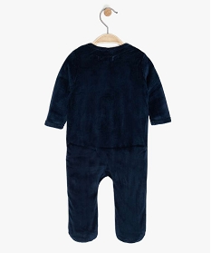 pyjama bebe en velours avec ouverture devant bleuA187001_2