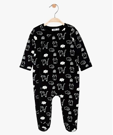 pyjama bebe avec motifs dessines et interieur velours noir pyjamas veloursA187101_1