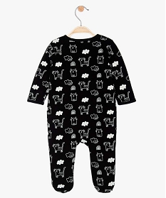 pyjama bebe avec motifs dessines et interieur velours noir pyjamas veloursA187101_2