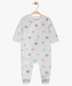 pyjama bebe en velours a motifs elephants multicolores grisA187301_1