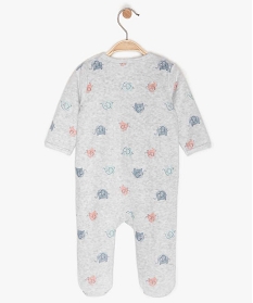 pyjama bebe en velours a motifs elephants multicolores gris pyjamas veloursA187301_2