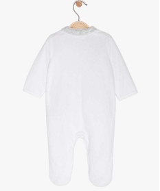 pyjama bebe en velours texture avec col contrastant blanc pyjamas veloursA187401_2