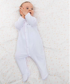pyjama bebe fille en velours avec col claudine blancA187501_3