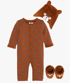 ensemble bebe 3 pieces   bonnet surpyjama et chaussons orange pyjamas et dors bienA188301_1