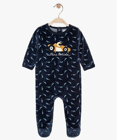 pyjama bebe en velours a motif voitures bleuA190201_1