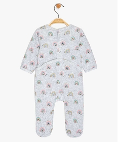 pyjama bebe en velours imprime arc-en-ciel paillete gris pyjamas veloursA190301_2