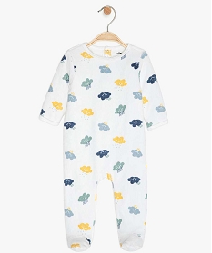 pyjama bebe en velours motif nuages blancA190401_1