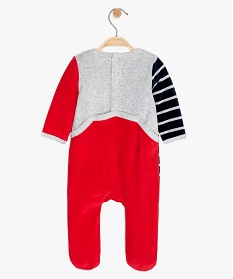 pyjama bebe en velours bicolore et raye multicoloreA190501_2