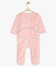 pyjama bebe en velours a pois et motifs chat multicoloreA190601_2