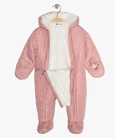 combinaison pilote bebe fille avec capuche et moufles rose manteaux blousonsA191001_2