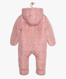 combinaison pilote bebe fille avec capuche et moufles rose manteaux blousonsA191001_3