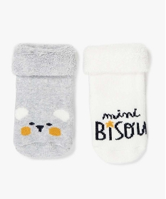 chaussettes bebe en maille bouclette (lot de 2) blanc chine chaussettesA193301_1