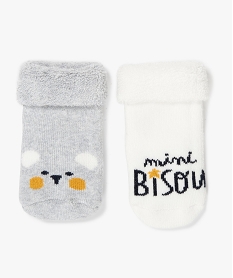 chaussettes bebe en maille bouclette (lot de 2) beige chaussettesA193301_3