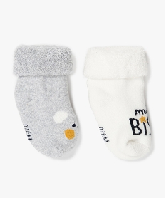 chaussettes bebe en maille bouclette (lot de 2) beige chaussettesA193301_4