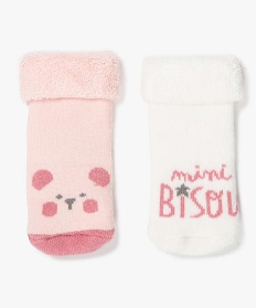 GEMO Chaussettes bébé en maille bouclette (lot de 2) rose standard