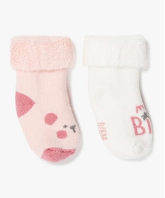 chaussettes bebe en maille bouclette (lot de 2) rose standard chaussettesA193401_2