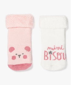 chaussettes bebe en maille bouclette (lot de 2) rose chaussettesA193401_3