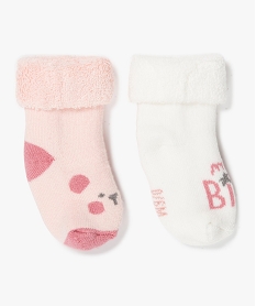chaussettes bebe en maille bouclette (lot de 2) rose chaussettesA193401_4