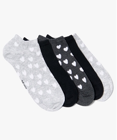 chaussettes fille ultra-courtes motif cours (lot de 5) noir chaussettesA196101_2