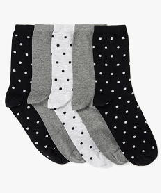 chaussettes femme a motifs pois (lot de 5) noir standard chaussettesA200001_2