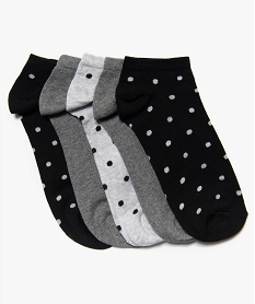 chaussettes ultra-courtes a pois femme (lot de 5 paires) noir standard chaussettesA200801_2