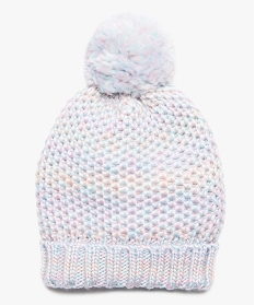 bonnet fille grosse maille multicolore a pompon multicolore foulards echarpes et gantsA204701_1