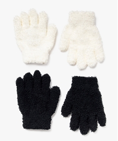 gants fille en maille bouclette (lot de 2 paires) blanc standard foulards echarpes et gantsA205601_3
