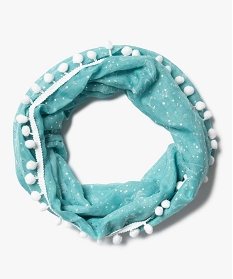 foulard fille forme snood avec motifs etoiles pailletees bleuA207001_1
