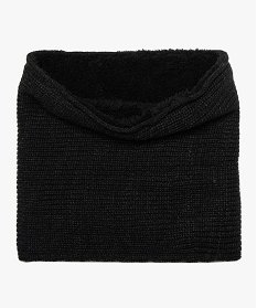 snood garcon en grosse maille a doublure poilue noir foulards echarpes et gantsA210801_1