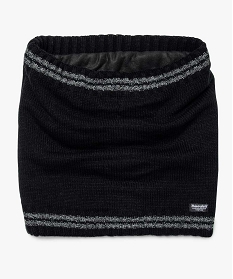 GEMO Echarpe homme forme snood en maille avec doublure polaire - 3M Noir
