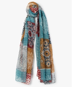 foulard femme multicolore contenant 45 de polyester recycle multicolore sacs bandouliereA217001_1