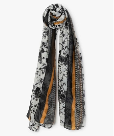 foulard femme a motifs tachetes contenant du polyester recycle jauneA217301_1