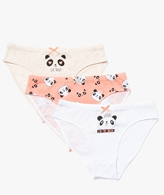 culotte fille a motif panda et paillettes (lot de 3) multicolore slips shortiesA218801_2