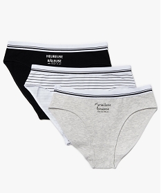culottes fille avec inscriptions (lot de 3) multicolore slips shortiesA225201_2