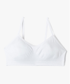 brassiere a fines bretelles en maille extensible fille blanc soutiens-gorge brassieresA226801_4