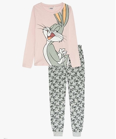 pyjama fille leger bugs bunny - looney tunes rose pyjamasA230101_1