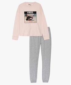 pyjama fille en jersey de coton imprime - disney rose pyjamasA230201_1