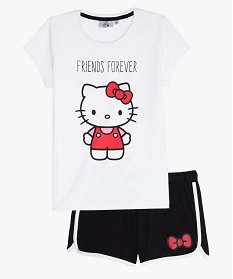 pyjashort fille imprime - hello kitty blancA230301_1