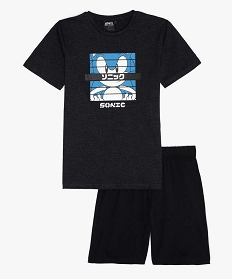 pyjashort garcon avec motif xl sur lavant - sonic grisA235201_1