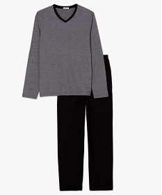 pyjama bicolore a manches longues homme noirA237401_4