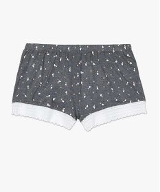 short de pyjama en maille fluide avec bas en dentelle femme gris bas de pyjamaA238401_4