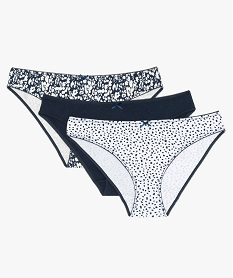culottes femme en coton bio a motifs (lot de 3) imprime culottesA239901_2