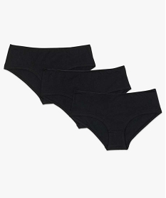 shorties femme unis 100 coton biologique (lot de 3) noir shortiesA240401_1