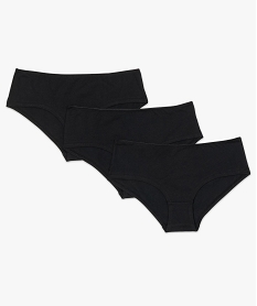 shorties femme unis 100 coton biologique (lot de 3) noir shortiesA240401_2