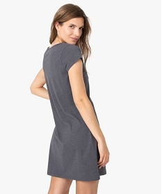 chemise de nuit imprimee a manches courtes femme gris nuisettes chemises de nuitA242001_3